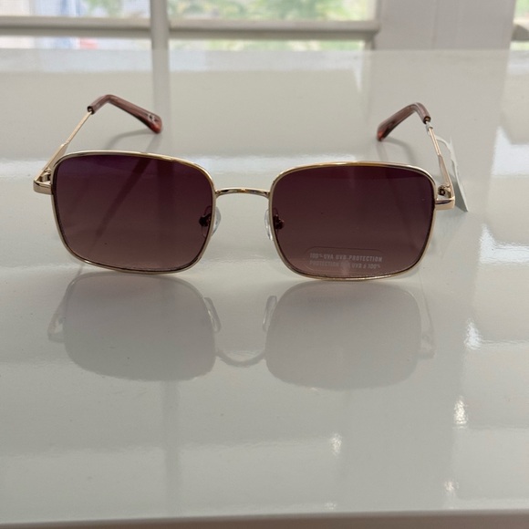 aerie Gold Frame Sunglasses with Brown Lenses - Picture 3 of 13